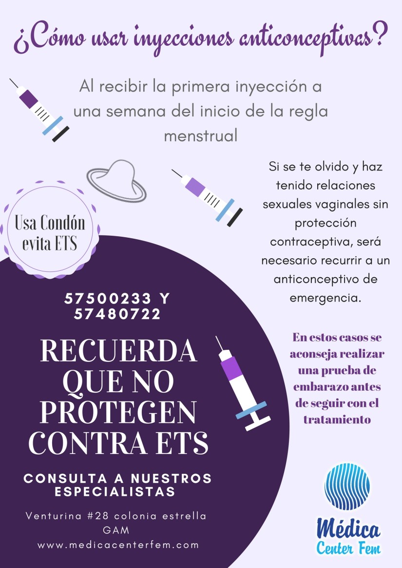 como usar inyecciones anticonceptivas