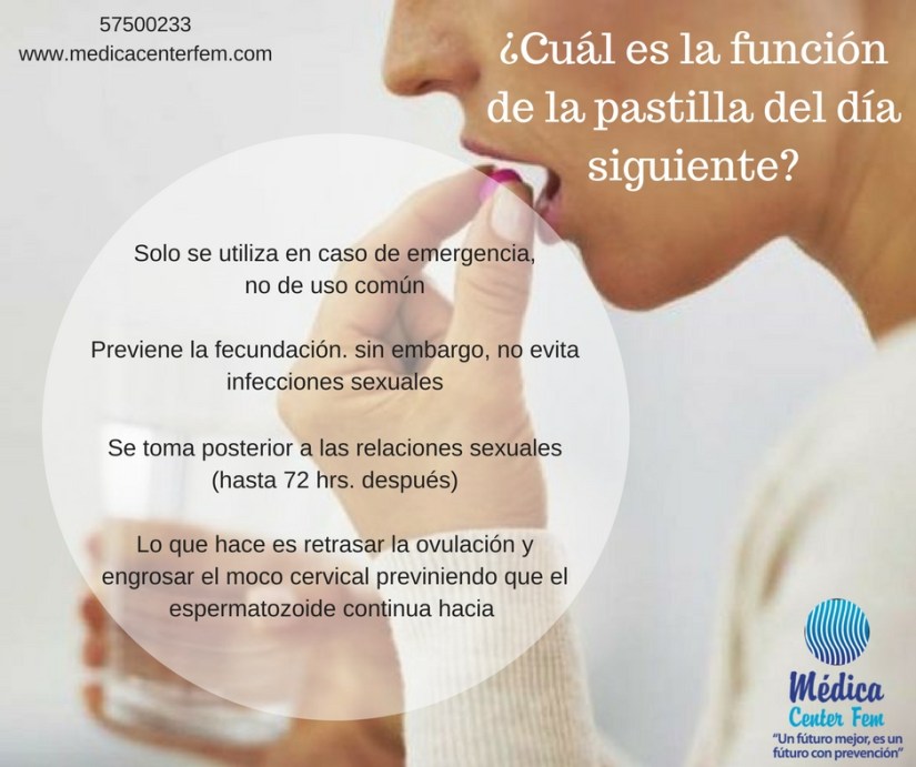 ¿Cuál es la función de la pastilla del día siguiente?